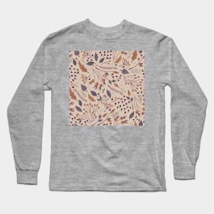 Retro pattern with autumn plants Long Sleeve T-Shirt